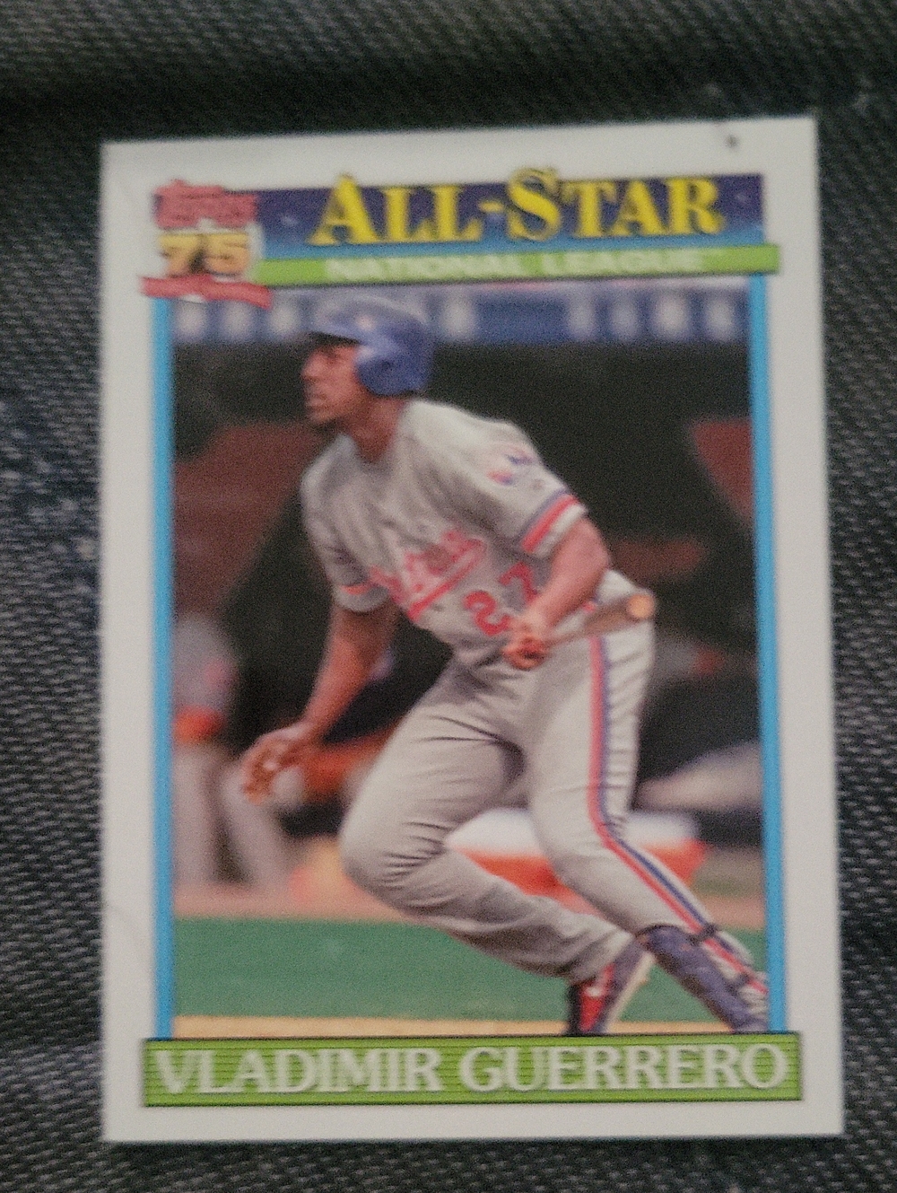 Men's Gray Baseball-Card- Vladimir Guerrero